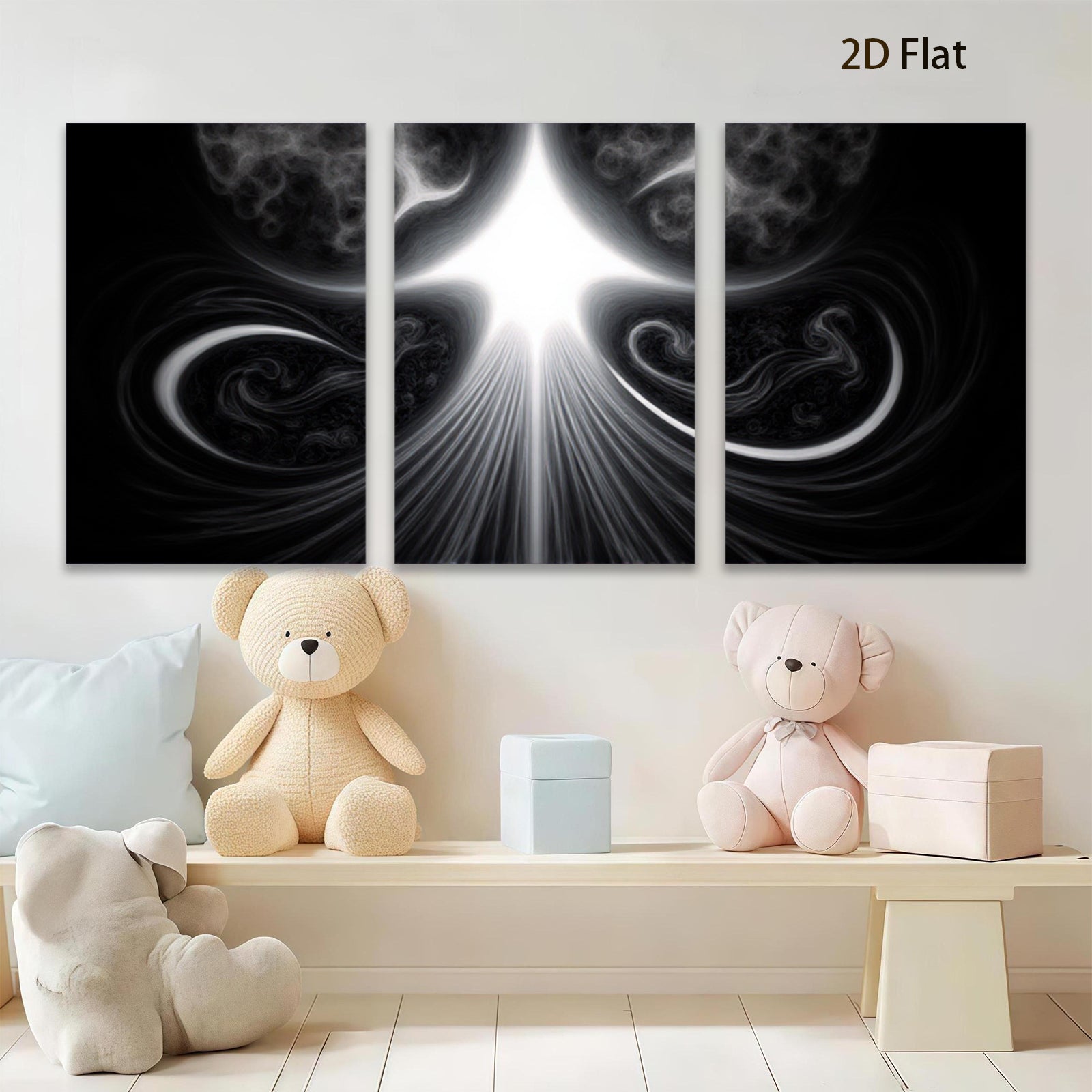 2D flat 1pc radiant cosmic burst abstract wall art for living room bedroom gallery wrapped canvas modern farmhouse decor trending now bestseller