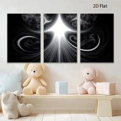 2D flat 1pc radiant cosmic burst abstract wall art for living room bedroom gallery wrapped canvas modern farmhouse decor trending now bestseller