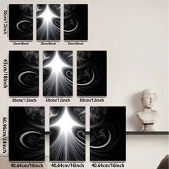 2D flat 1pc radiant cosmic burst abstract wall art for living room bedroom gallery wrapped canvas modern farmhouse decor trending now bestseller