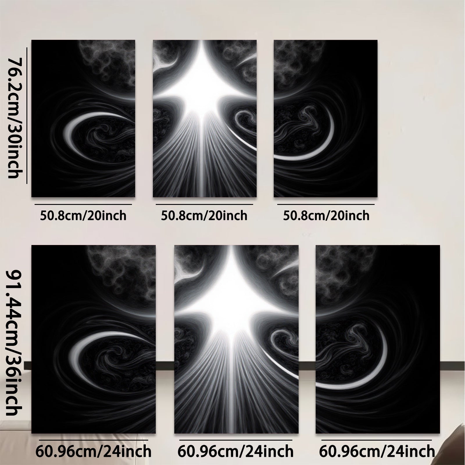 2D flat 1pc radiant cosmic burst abstract wall art for living room bedroom gallery wrapped canvas modern farmhouse decor trending now bestseller