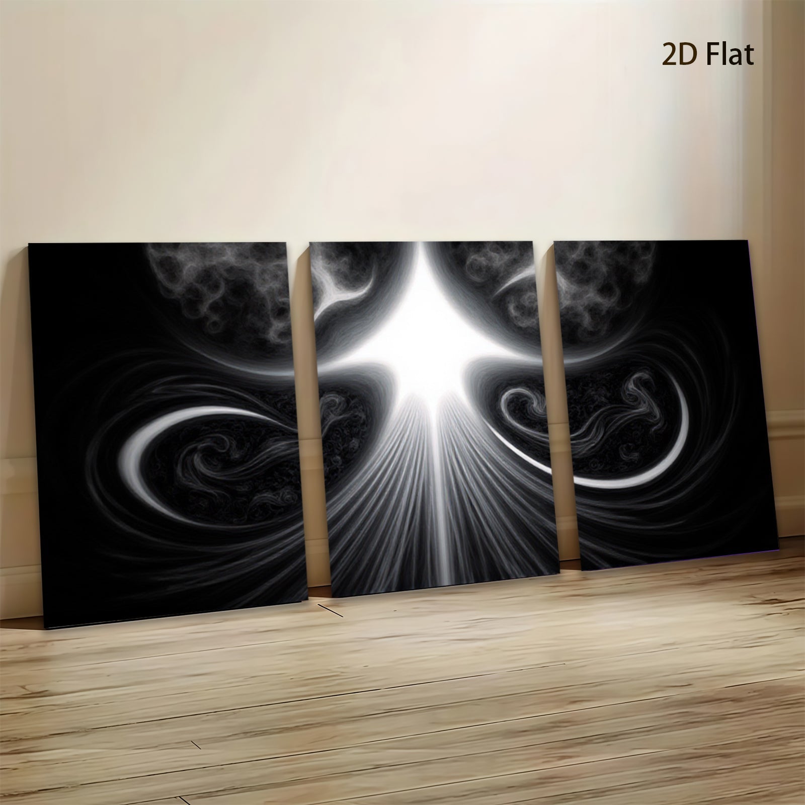 2D flat 1pc radiant cosmic burst abstract wall art for living room bedroom gallery wrapped canvas modern farmhouse decor trending now bestseller