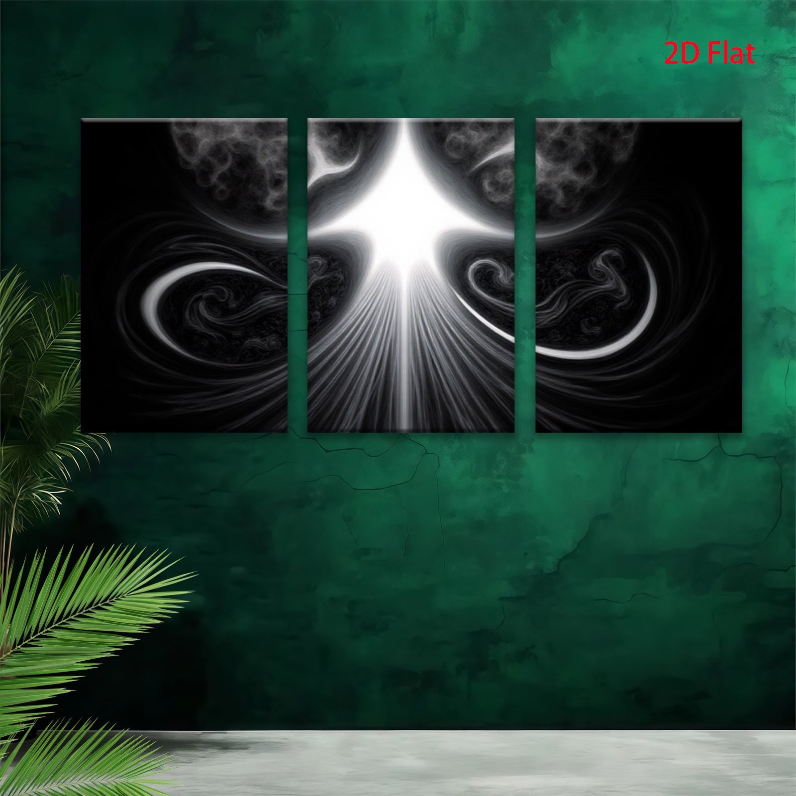 2D flat 1pc radiant cosmic burst abstract wall art for living room bedroom gallery wrapped canvas modern farmhouse decor trending now bestseller