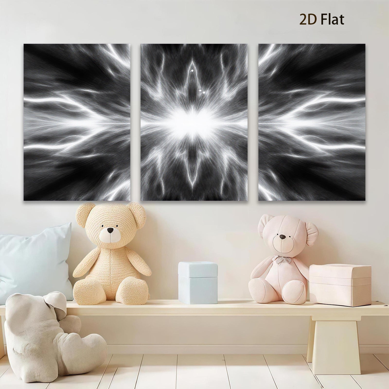 2D flat 1pc radiant cosmic burst energy abstract wall art for living room bedroom office modern farmhouse gallery wrapped canvas print decor statement piece trending now