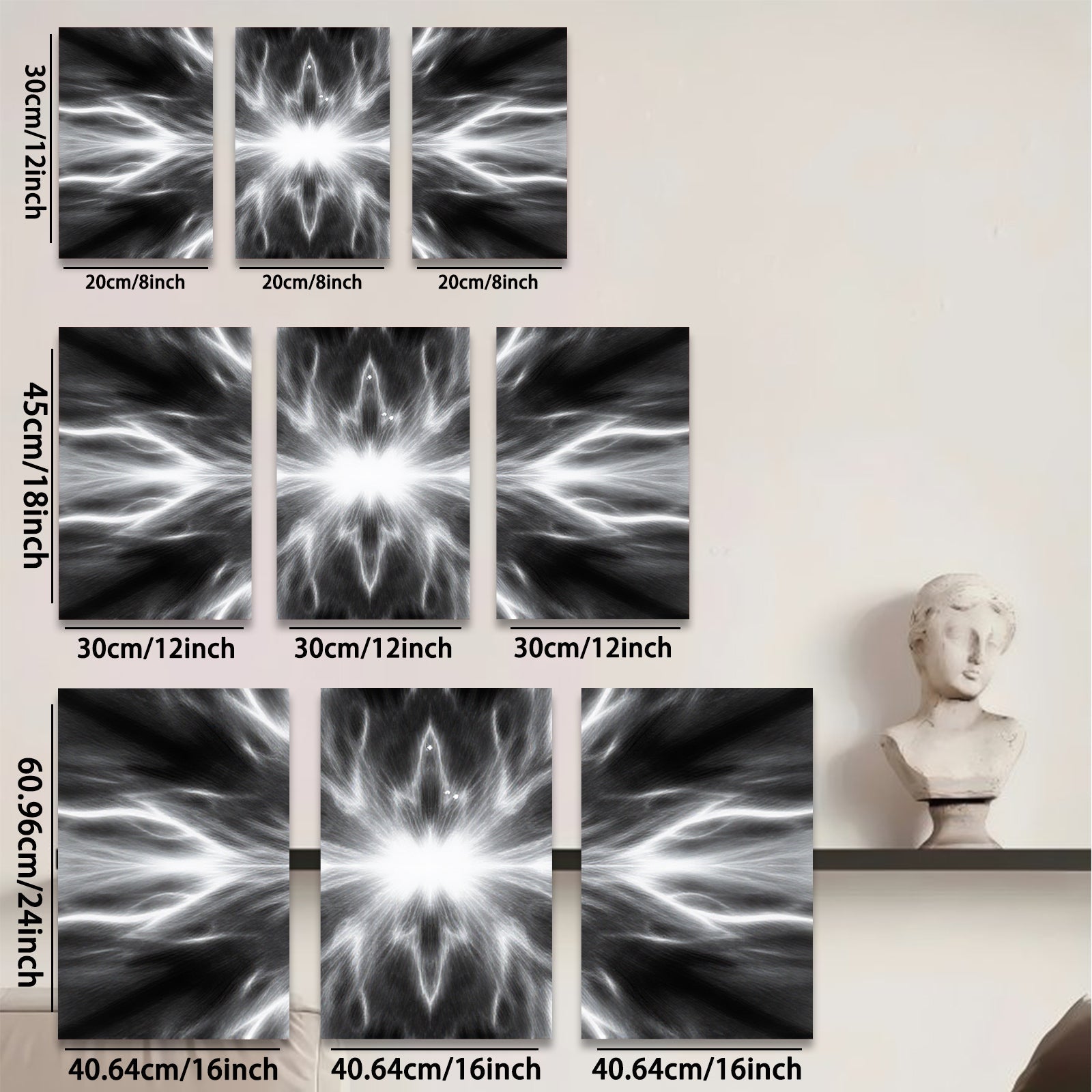 2D flat 1pc radiant cosmic burst energy abstract wall art for living room bedroom office modern farmhouse gallery wrapped canvas print decor statement piece trending now