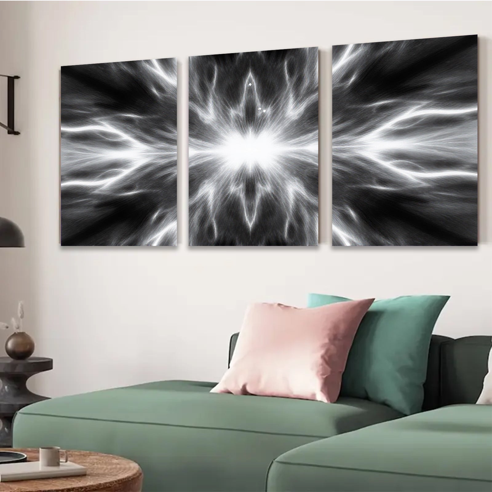 2D flat 1pc radiant cosmic burst energy abstract wall art for living room bedroom office modern farmhouse gallery wrapped canvas print decor statement piece trending now