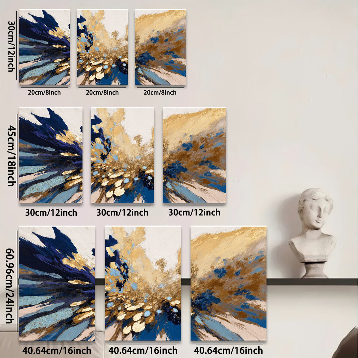 2D flat 1pc radiant gold bloom abstract wall art modern farmhouse dining room bedroom living room decor gallery wrapped canvas prints ready to hang large size