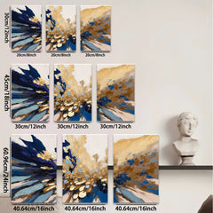 2D flat 1pc radiant gold bloom abstract wall art modern farmhouse dining room bedroom living room decor gallery wrapped canvas prints ready to hang large size