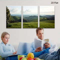 2D flat 1pc rolling hills distant landscape serene country wall art living room bedroom decor farmhouse style gallery wrapped canvas prints modern minimalist botanical nature