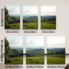 2D flat 1pc rolling hills distant landscape serene country wall art living room bedroom decor farmhouse style gallery wrapped canvas prints modern minimalist botanical nature