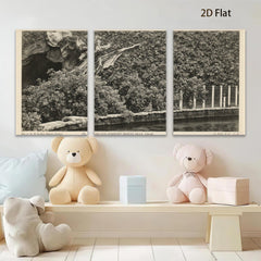 2D flat 1pc romantic river landscape serene garden wall art home office decor farmhouse style canvas prints gallery wrapped modern aesthetic