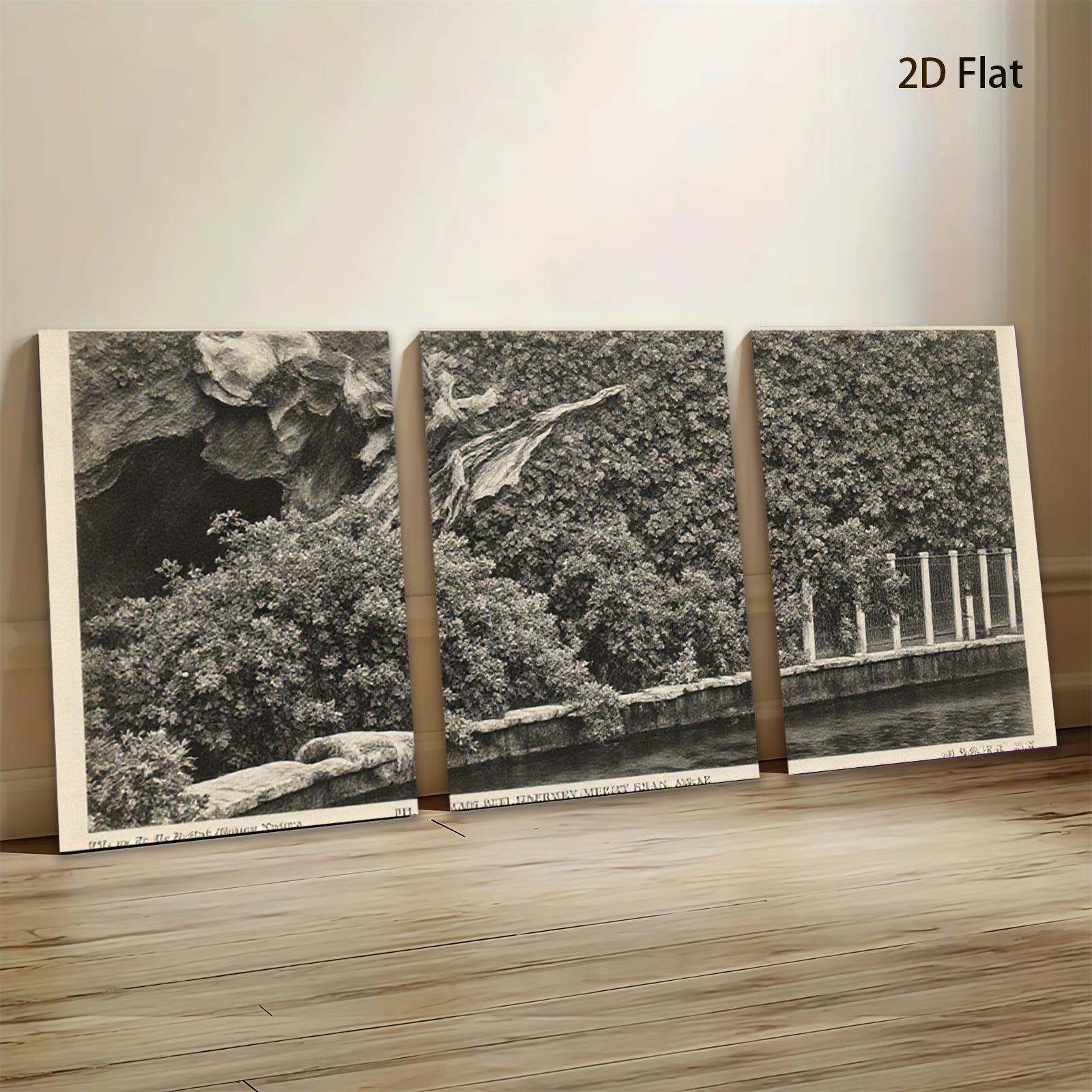 2D flat 1pc romantic river landscape serene garden wall art home office decor farmhouse style canvas prints gallery wrapped modern aesthetic