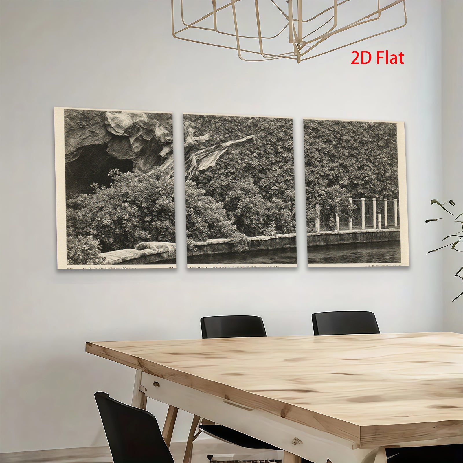 2D flat 1pc romantic river landscape serene garden wall art home office decor farmhouse style canvas prints gallery wrapped modern aesthetic
