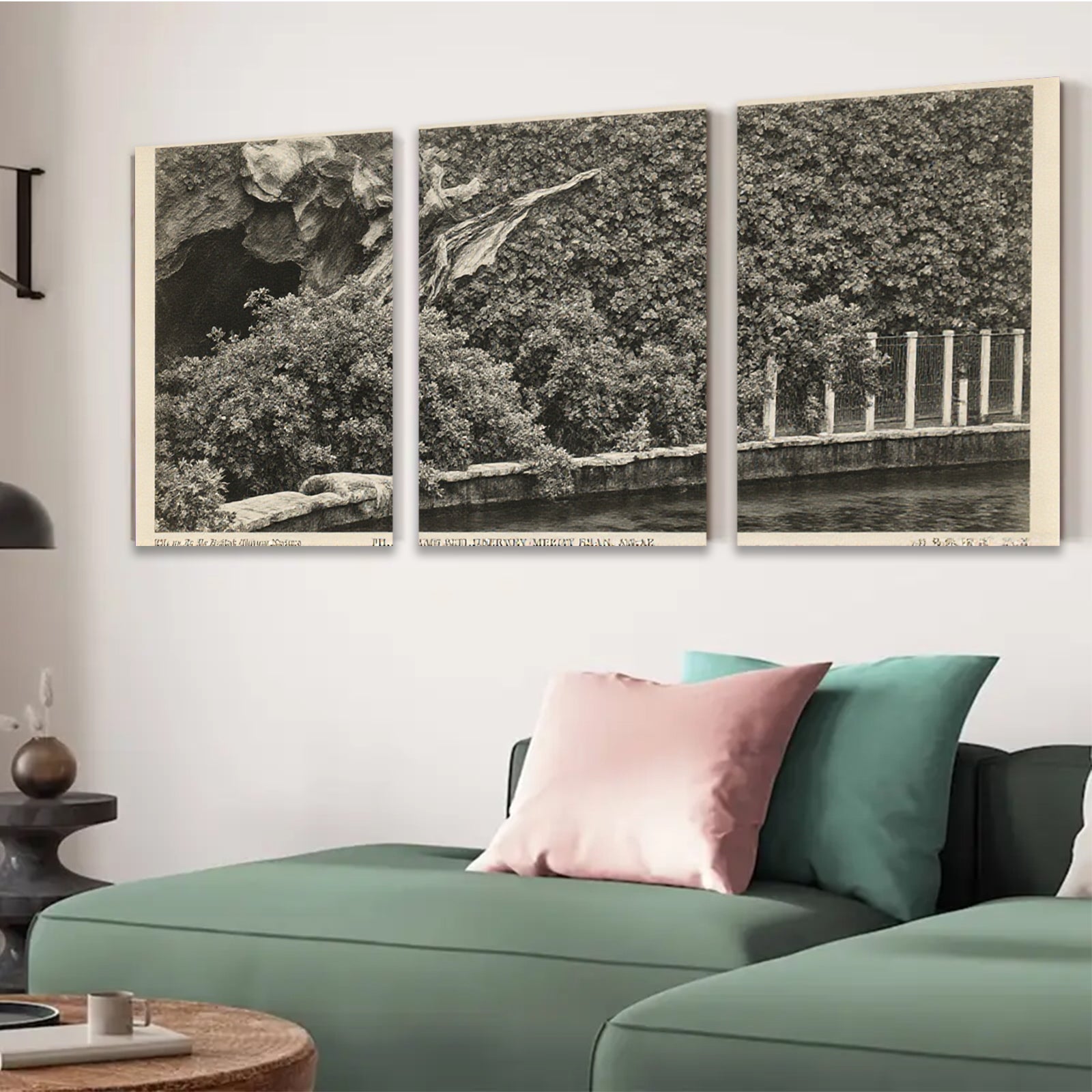 2D flat 1pc romantic river landscape serene garden wall art home office decor farmhouse style canvas prints gallery wrapped modern aesthetic
