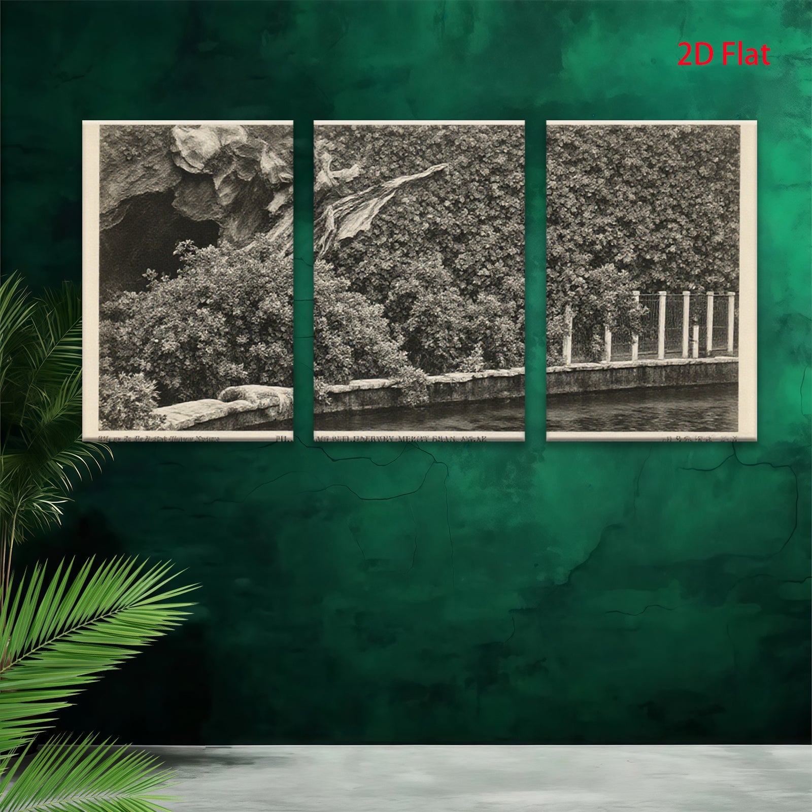 2D flat 1pc romantic river landscape serene garden wall art home office decor farmhouse style canvas prints gallery wrapped modern aesthetic