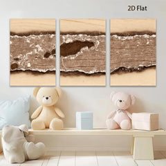 2D flat 1pc rustic woodgrain texture abstract canvas wall art for living room bedroom farmhouse decor modern minimalist gallery wrapped prints
