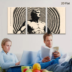 2D flat 1pc sculpted male torso abstract wall art modern farmhouse living room bedroom decor gallery wrapped canvas prints farmhouse style
