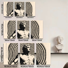 2D flat 1pc sculpted male torso abstract wall art modern farmhouse living room bedroom decor gallery wrapped canvas prints farmhouse style