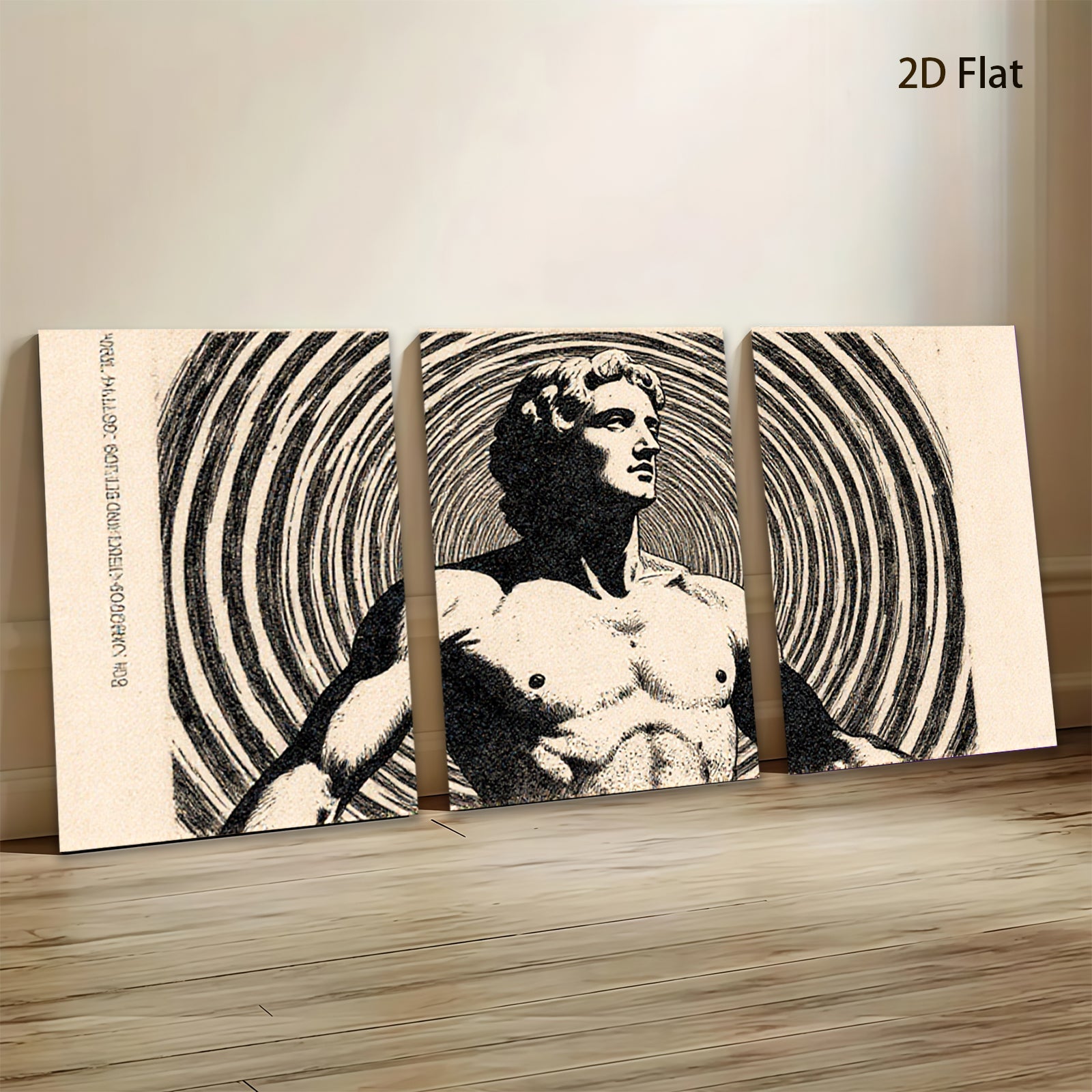2D flat 1pc sculpted male torso abstract wall art modern farmhouse living room bedroom decor gallery wrapped canvas prints farmhouse style