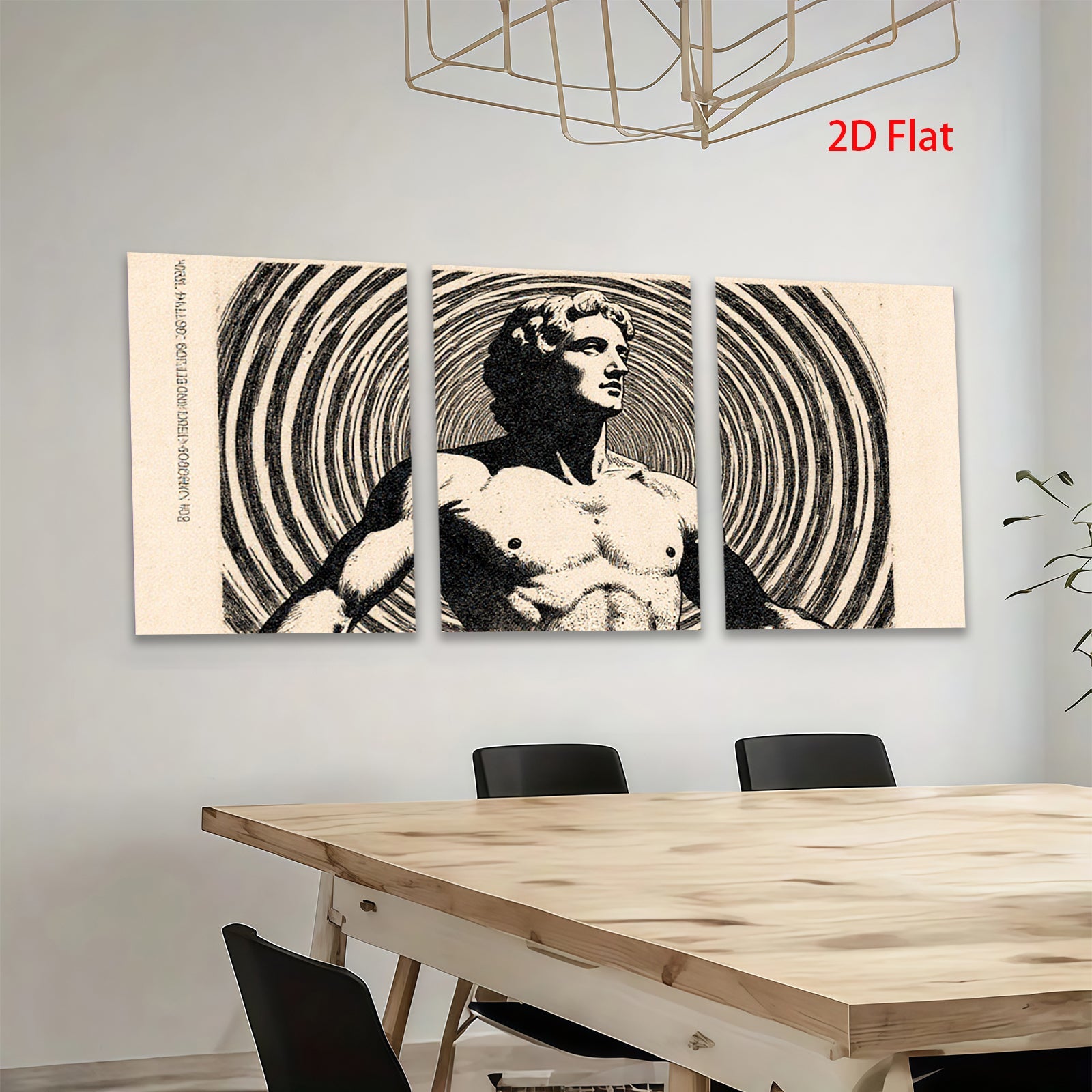 2D flat 1pc sculpted male torso abstract wall art modern farmhouse living room bedroom decor gallery wrapped canvas prints farmhouse style