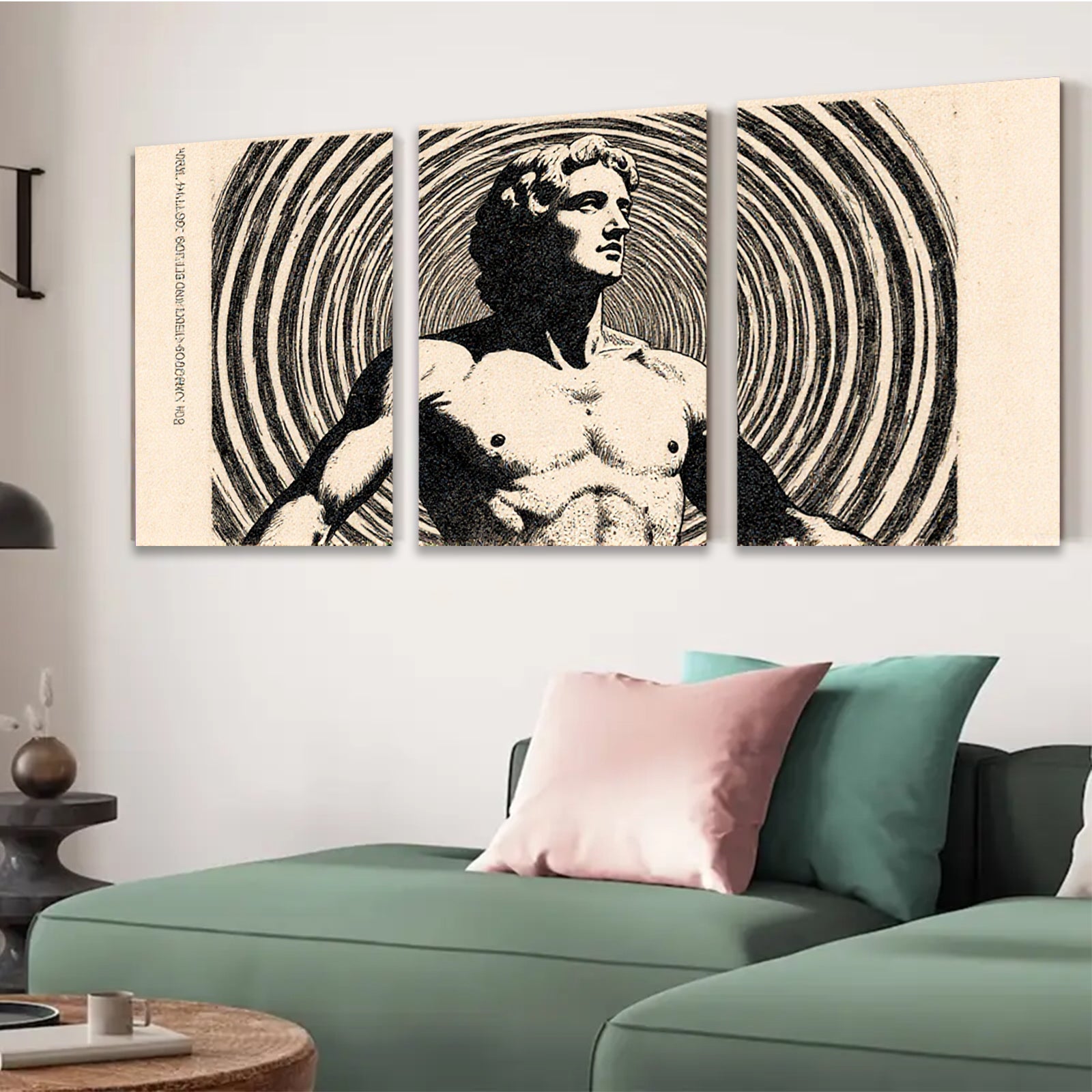 2D flat 1pc sculpted male torso abstract wall art modern farmhouse living room bedroom decor gallery wrapped canvas prints farmhouse style