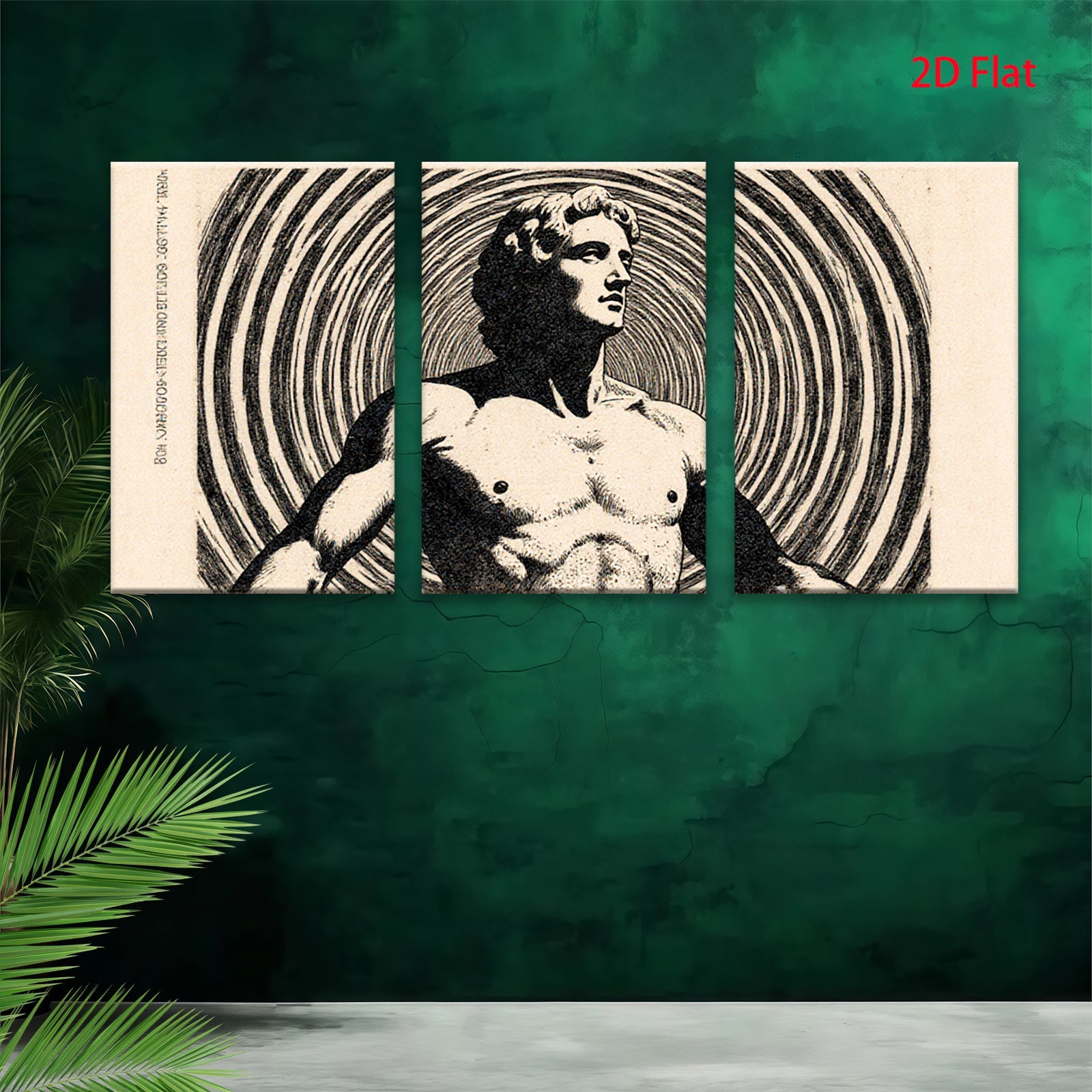 2D flat 1pc sculpted male torso abstract wall art modern farmhouse living room bedroom decor gallery wrapped canvas prints farmhouse style