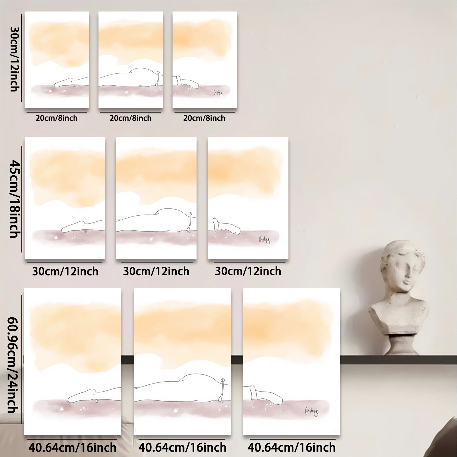 2D flat 1pc serene abstract bison minimalist wildlife canvas print for living room bedroom gallery wall decor farmhouse style modern aesthetic