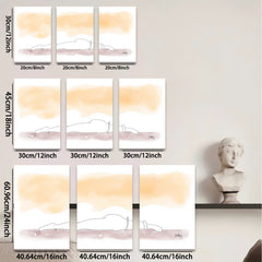 2D flat 1pc serene abstract bison minimalist wildlife canvas print for living room bedroom gallery wall decor farmhouse style modern aesthetic