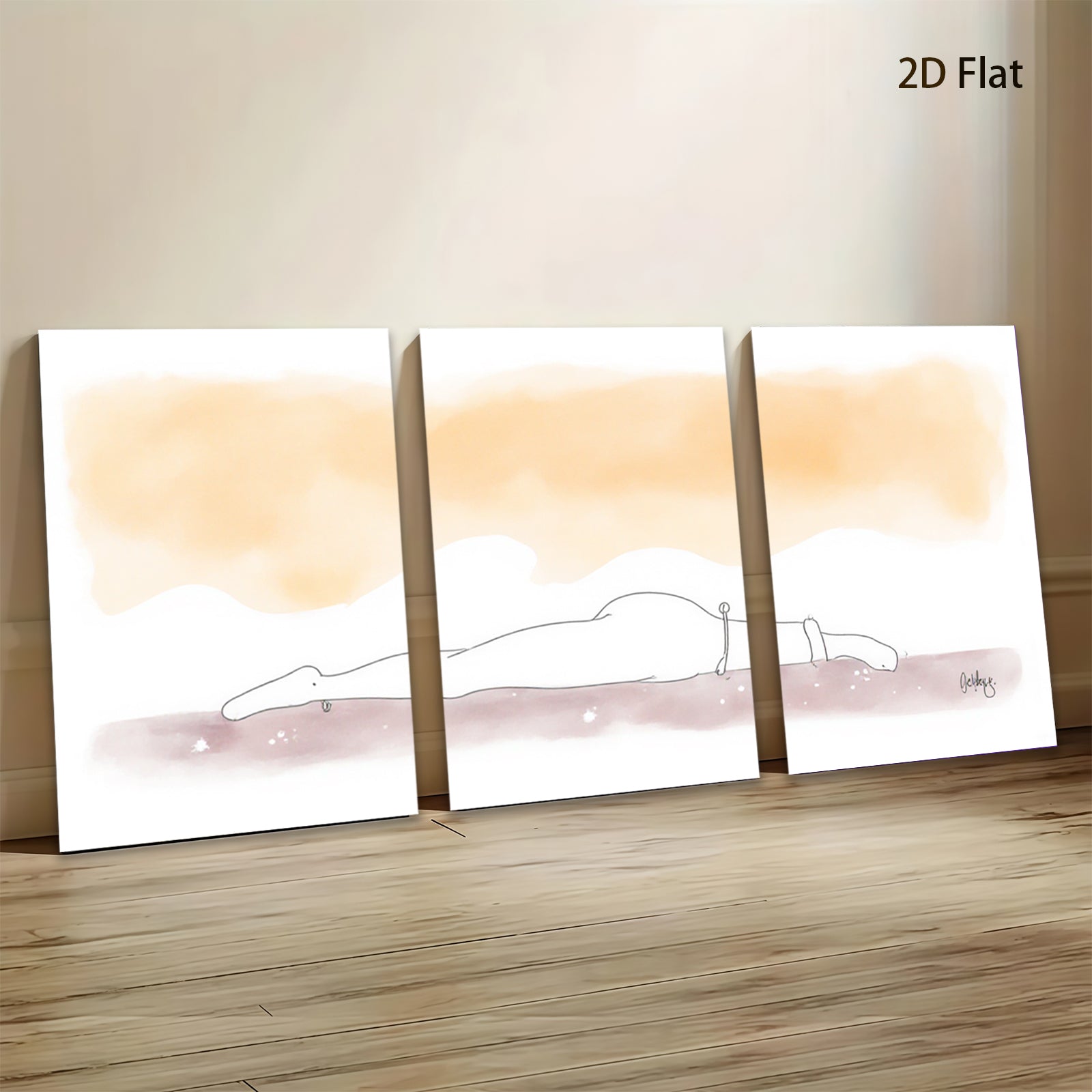 2D flat 1pc serene abstract bison minimalist wildlife canvas print for living room bedroom gallery wall decor farmhouse style modern aesthetic