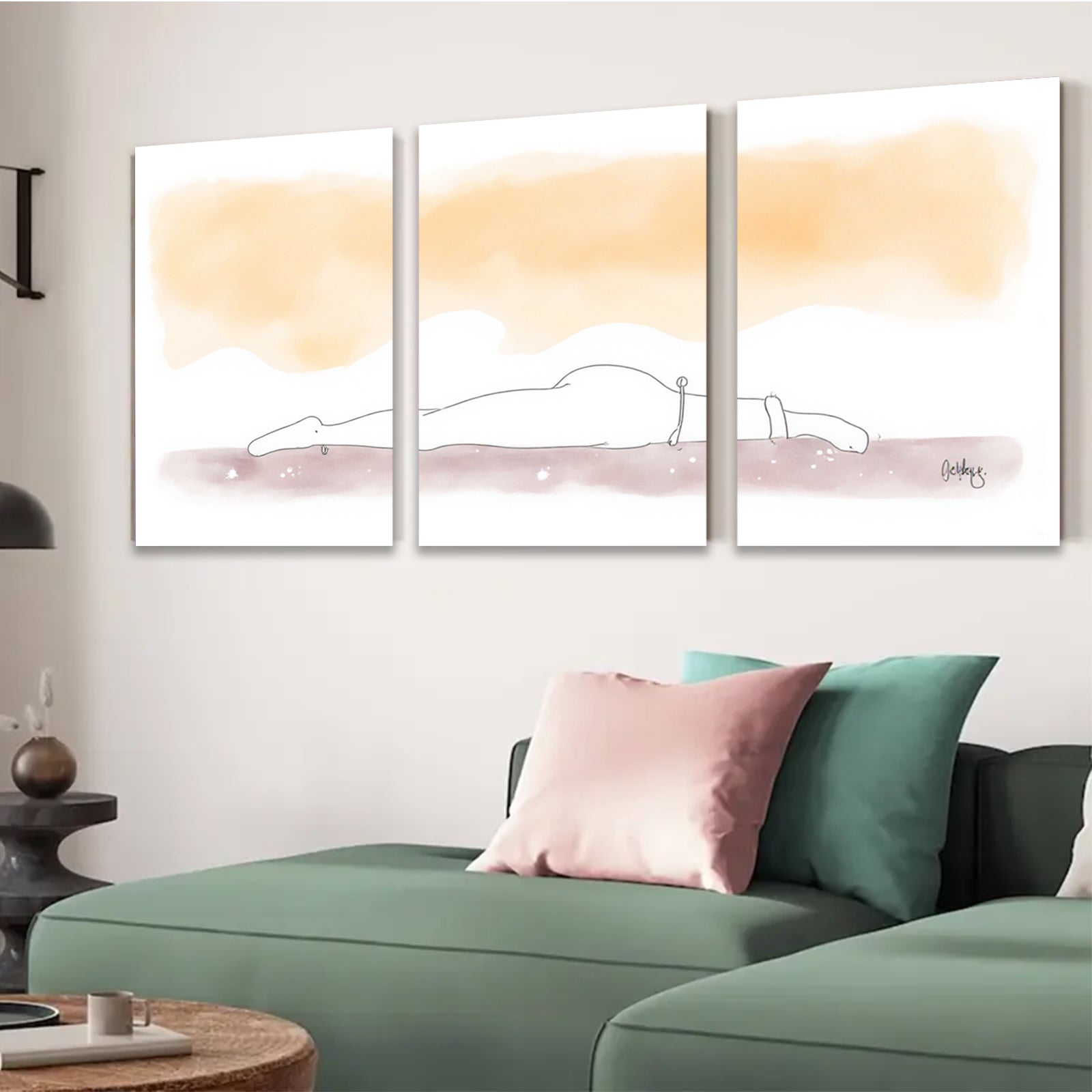 2D flat 1pc serene abstract bison minimalist wildlife canvas print for living room bedroom gallery wall decor farmhouse style modern aesthetic