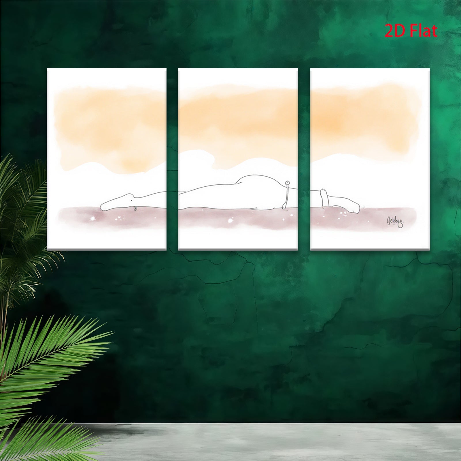 2D flat 1pc serene abstract bison minimalist wildlife canvas print for living room bedroom gallery wall decor farmhouse style modern aesthetic