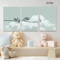 2D flat 1pc serene bird on branch minimalist wall art for living room bedroom farmhouse decor modern canvas prints cozy gallery wrapped