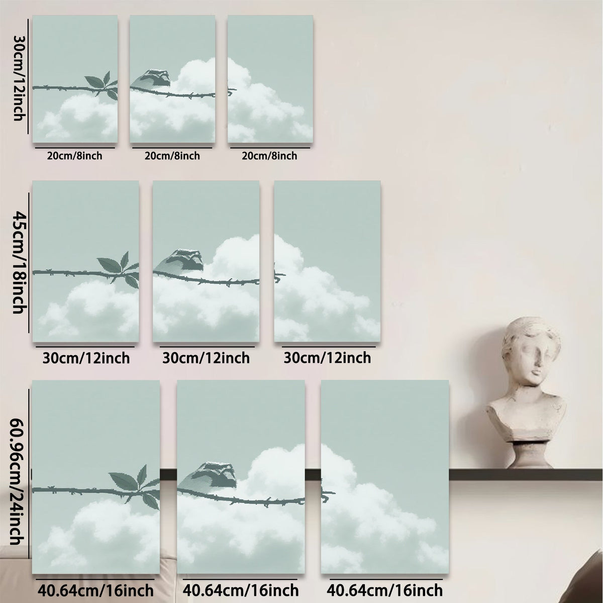 2D flat 1pc serene bird on branch minimalist wall art for living room bedroom farmhouse decor modern canvas prints cozy gallery wrapped
