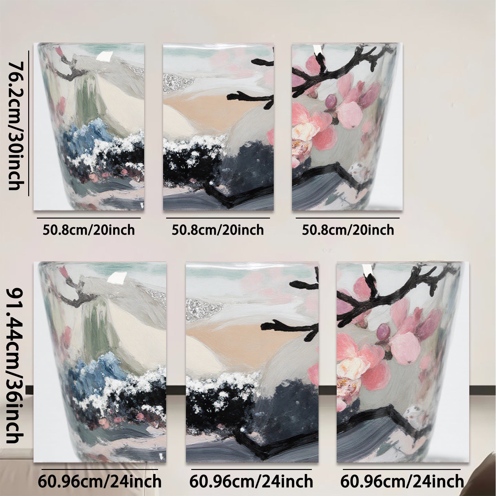 2D flat 1pc serene blossom landscape wall art for living room bedroom home decor farmhouse style canvas prints modern abstract paintings