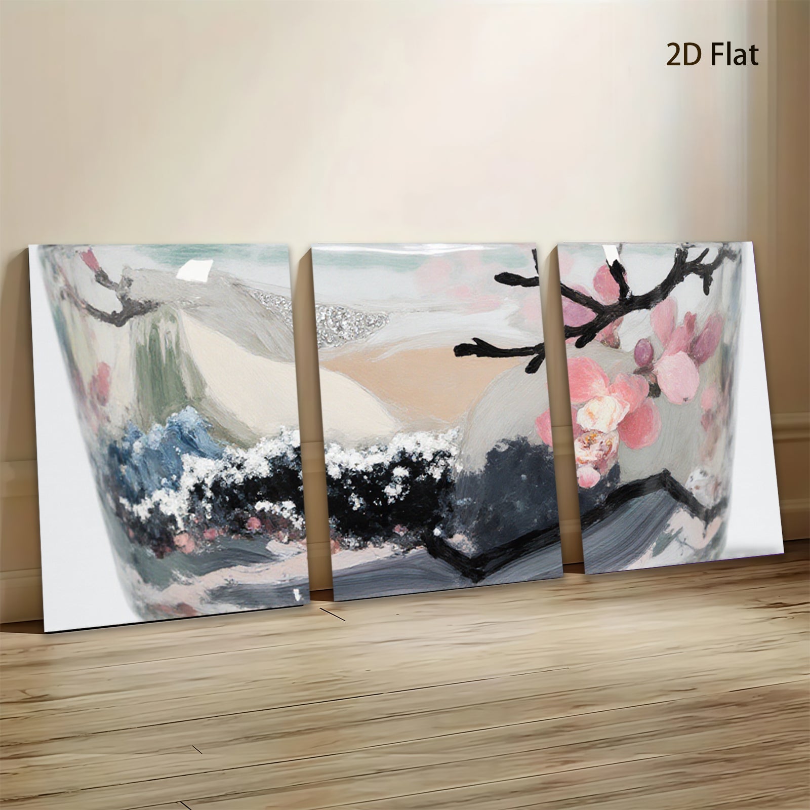 2D flat 1pc serene blossom landscape wall art for living room bedroom home decor farmhouse style canvas prints modern abstract paintings