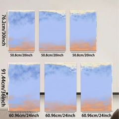 2D flat 1pc serene blue orange gradient sky coastal wall art bedroom living room decor farmhouse style gallery wrapped canvas print modern minimalist