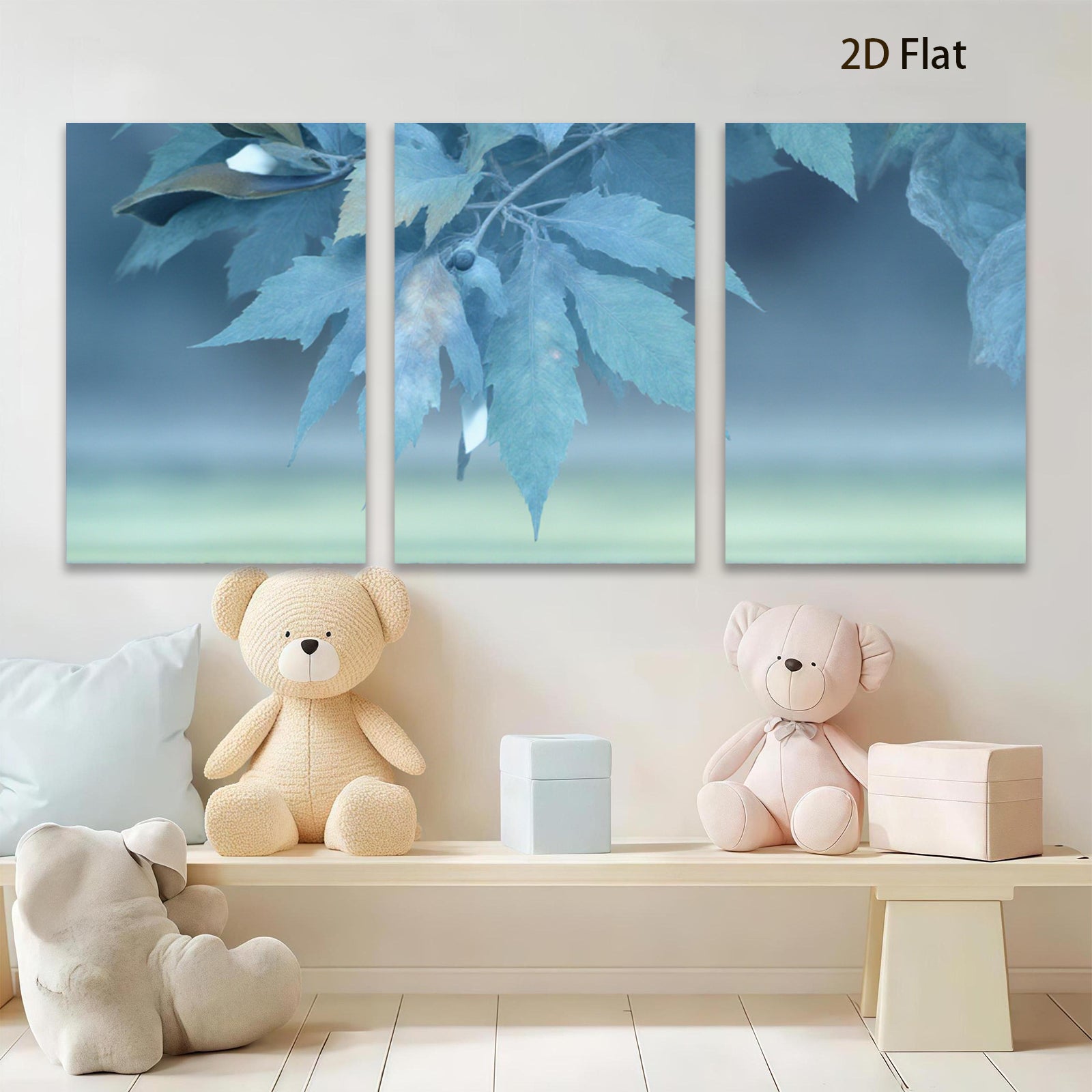 2D flat 1pc serene botanical leaf study adds tranquil nature vibes for living room bedroom office wall decor farmhouse aesthetic gallery wrapped canvas prints