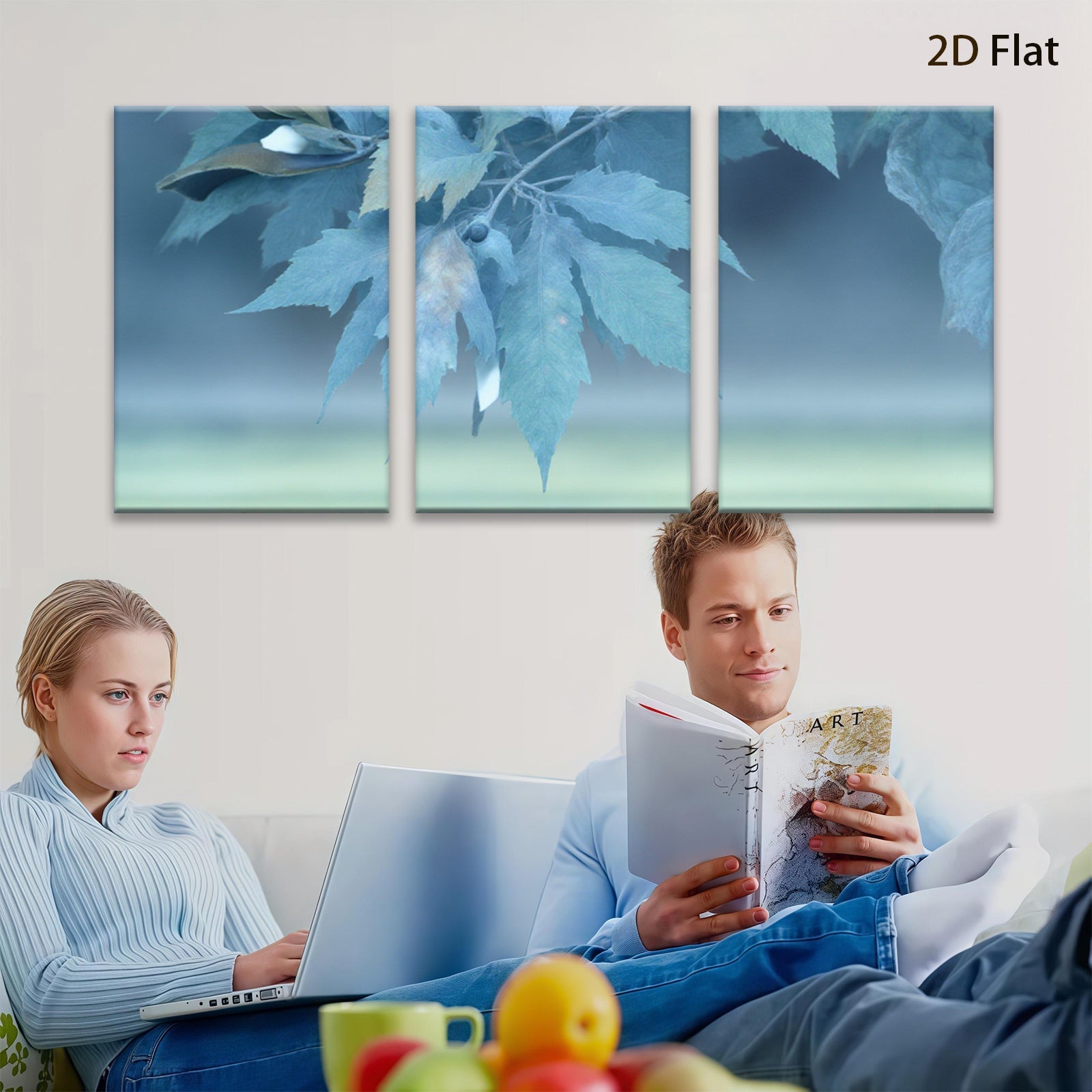 2D flat 1pc serene botanical leaf study adds tranquil nature vibes for living room bedroom office wall decor farmhouse aesthetic gallery wrapped canvas prints
