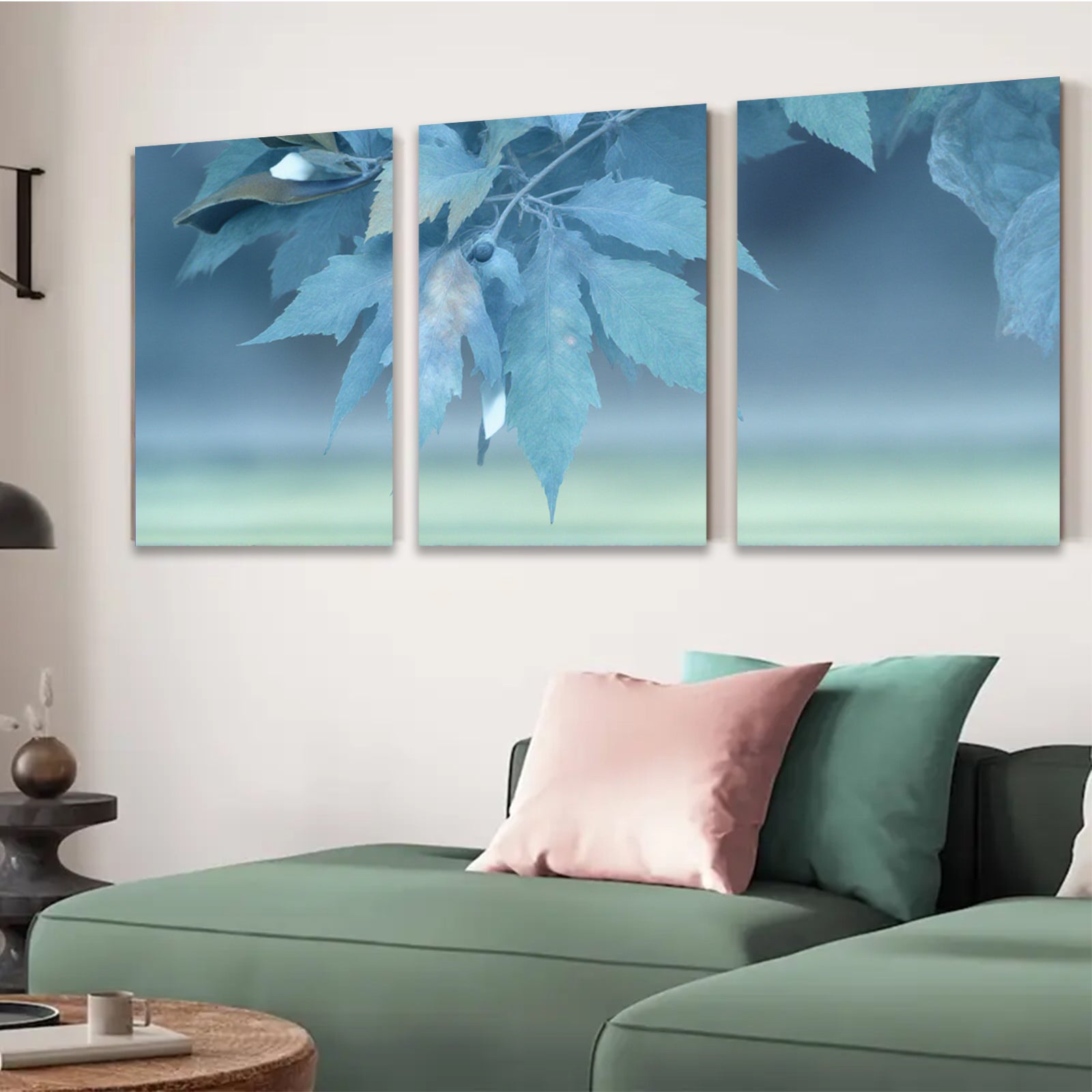 2D flat 1pc serene botanical leaf study adds tranquil nature vibes for living room bedroom office wall decor farmhouse aesthetic gallery wrapped canvas prints