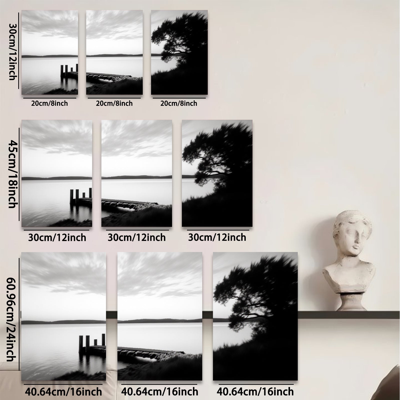 2D flat 1pc serene dock lakeside view coastal wall art canvas prints for living room bedroom bathroom home decor farmhouse style modern minimalist gallery wrapped