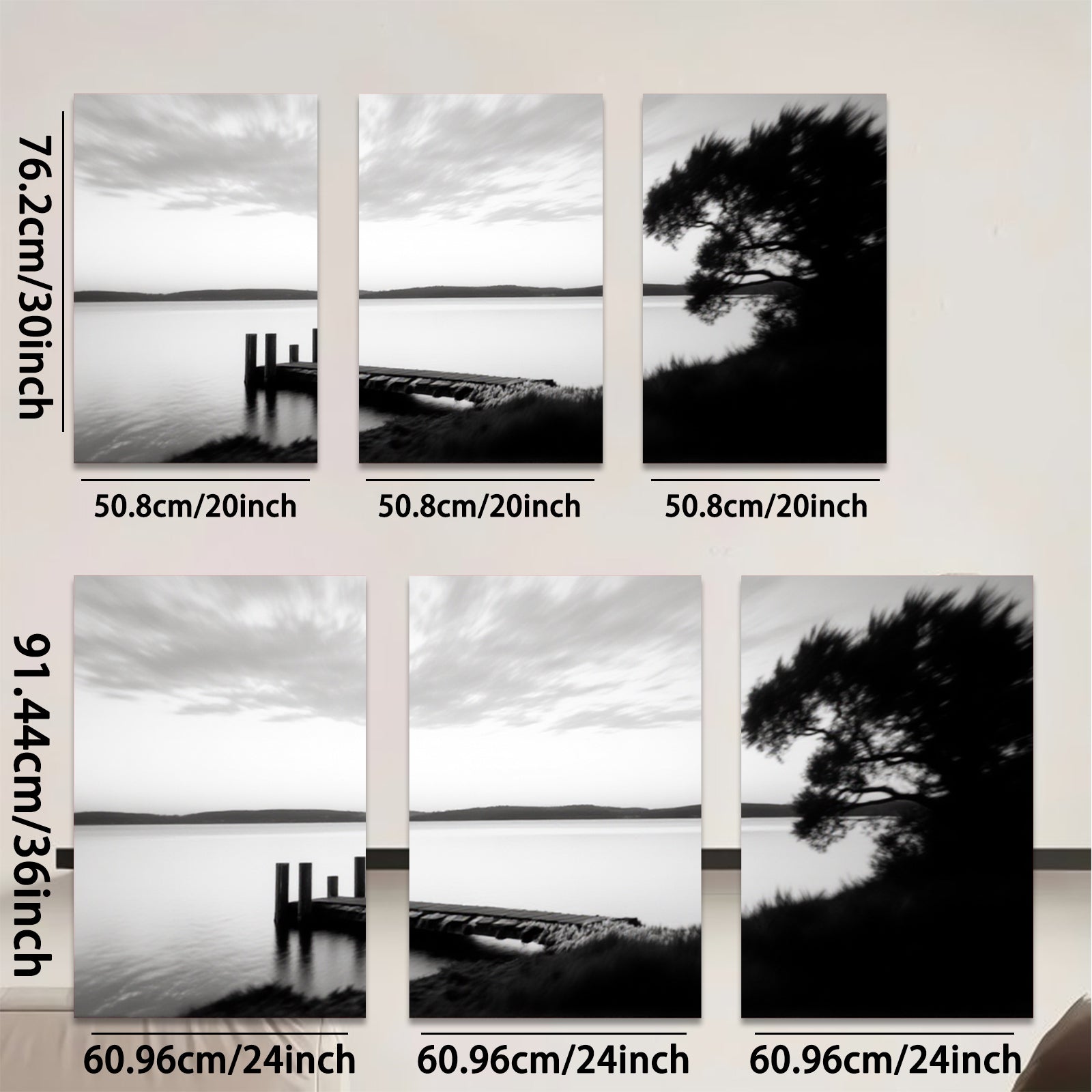 2D flat 1pc serene dock lakeside view coastal wall art canvas prints for living room bedroom bathroom home decor farmhouse style modern minimalist gallery wrapped