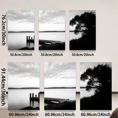 2D flat 1pc serene dock lakeside view coastal wall art canvas prints for living room bedroom bathroom home decor farmhouse style modern minimalist gallery wrapped
