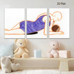 2D flat 1pc serene figure with fruit modern wall art for living room bedroom gallery wrapped canvas print farmhouse decor botanical style