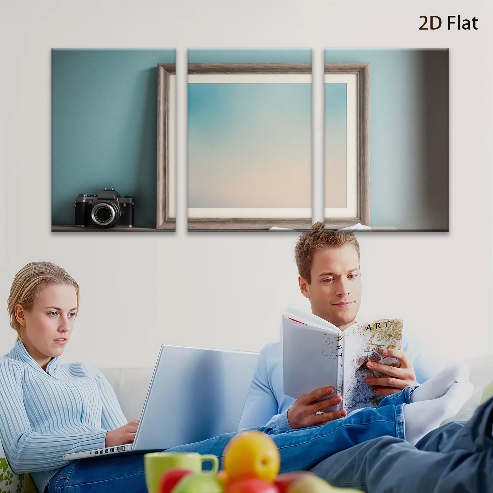 2D flat 1pc serene gradient sky painting wall art for living room bedroom home office decor farmhouse style gallery wrapped canvas print modern minimalist