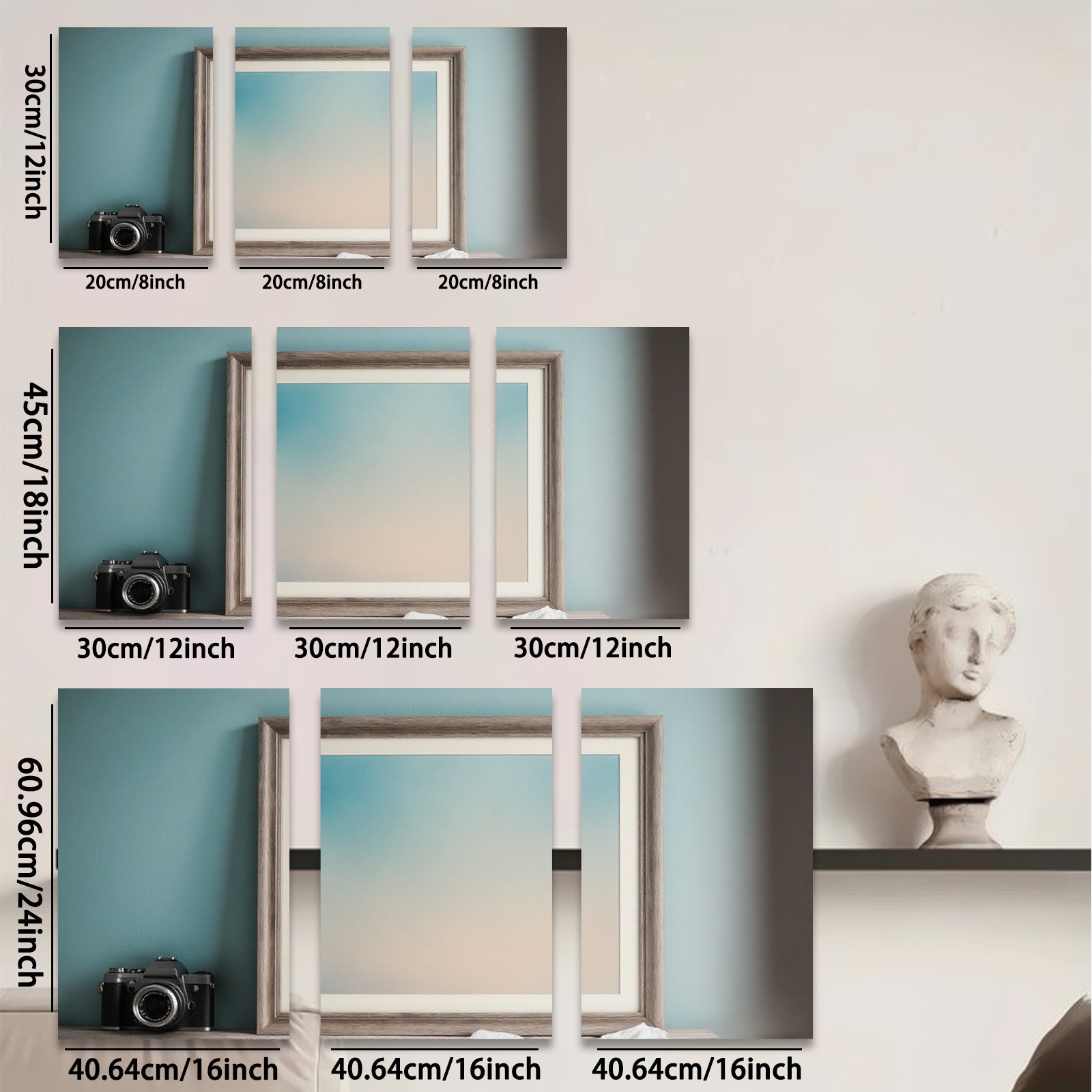 2D flat 1pc serene gradient sky painting wall art for living room bedroom home office decor farmhouse style gallery wrapped canvas print modern minimalist