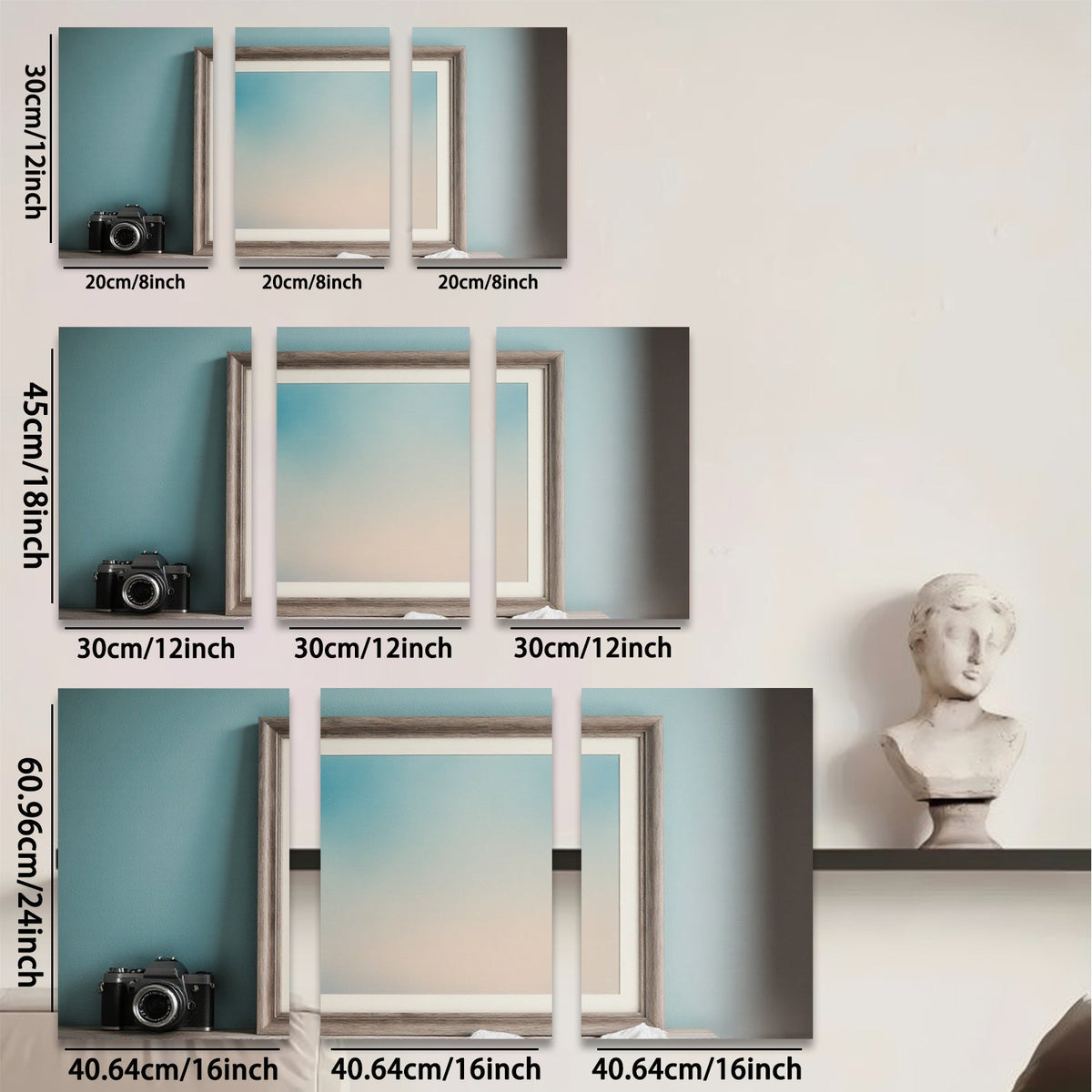 2D flat 1pc serene gradient sky painting wall art for living room bedroom home office decor farmhouse style gallery wrapped canvas print modern minimalist