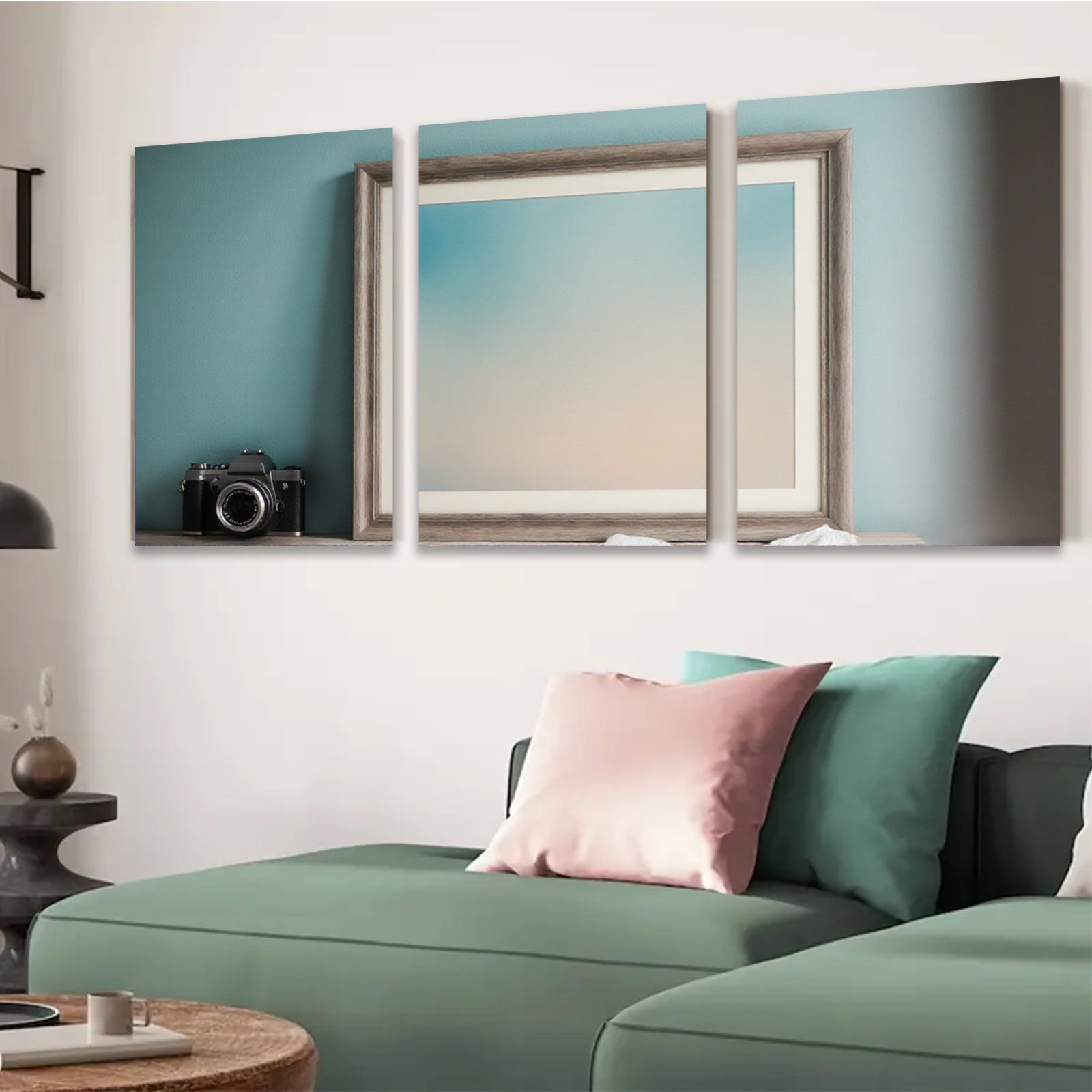 2D flat 1pc serene gradient sky painting wall art for living room bedroom home office decor farmhouse style gallery wrapped canvas print modern minimalist