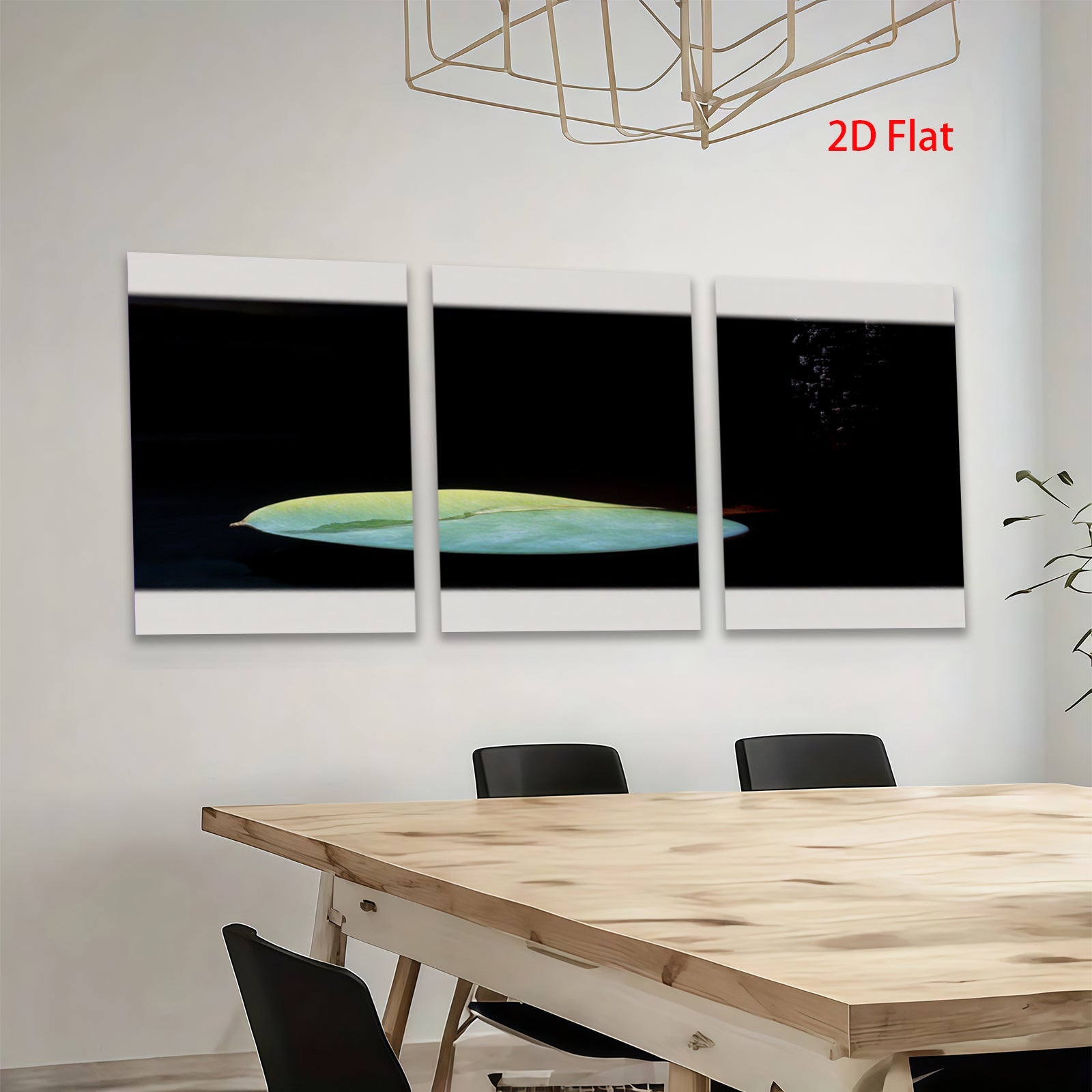 2D flat 1pc serene green leaf abstract wall art canvas print modern farmhouse living room bedroom decor gallery wrapped ready to hang botanical nature inspired