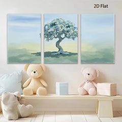 2D flat 1pc serene meadow tree landscape wall art prints for living room bedroom home decor farmhouse style botanical prints cozy vibe
