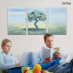2D flat 1pc serene meadow tree landscape wall art prints for living room bedroom home decor farmhouse style botanical prints cozy vibe