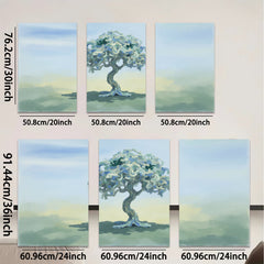 2D flat 1pc serene meadow tree landscape wall art prints for living room bedroom home decor farmhouse style botanical prints cozy vibe
